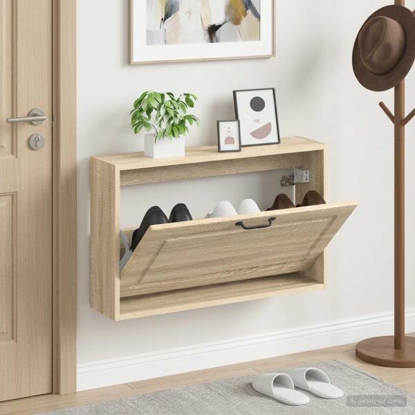 ARDEBO.de - Wandmontierter Schuhschrank UTRECHT 71 x 17 x 43 cm