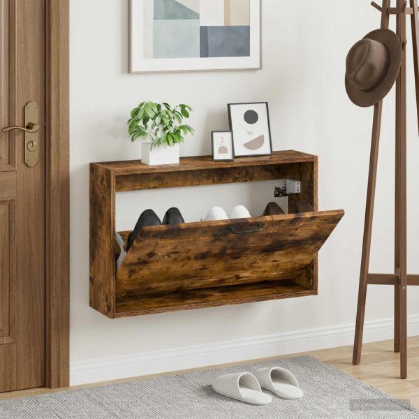 ARDEBO.de - Wandmontierter Schuhschrank UTRECHT 71 x 17 x 43 cm