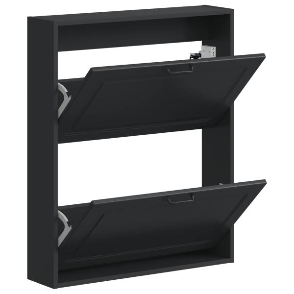 Wandmontierter Schuhschrank UTRECHT 71 x 17 x 86 cm Schwarz
