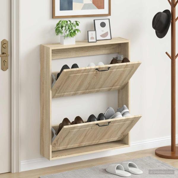 ARDEBO.de - Wandmontierter Schuhschrank UTRECHT 71 x 17 x 86 cm
