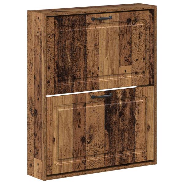 ARDEBO.de - Wandmontierter Schuhschrank UTRECHT 71 x 17 x 86 cm Altholz