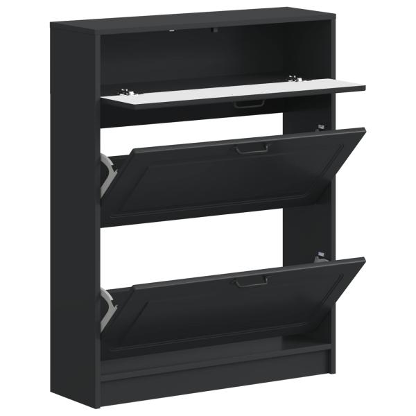 Schuhschrank UTRECHT 78 x 24 x 100 cm Holzwerkstoff Schwarz