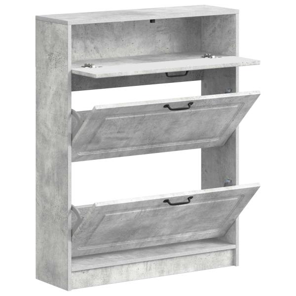 Schuhschrank UTRECHT 78 x 24 x 100 cm Holzwerkstoff Betongrau