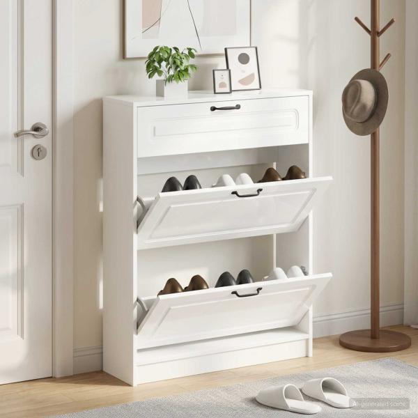 ARDEBO.de - Schuhschrank UTRECHT 78 x 24 x 100 cm Holzwerkstoff