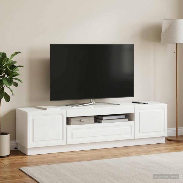 LED-TV-Schrank Hochglanz Weiß Holzwerkstoff