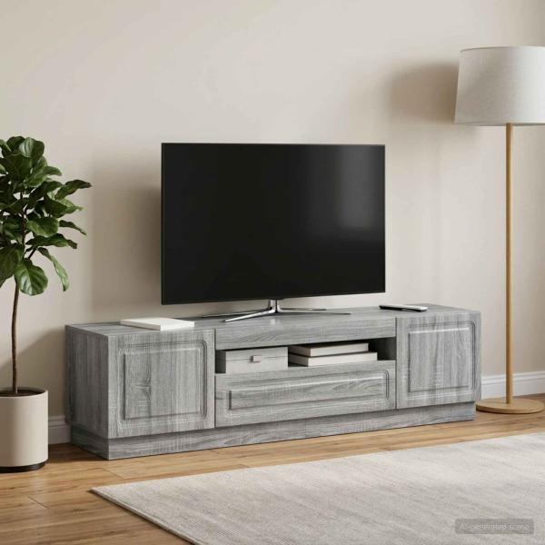 ARDEBO.de - LED-TV-Schrank Sonoma-Grau Holzwerkstoff
