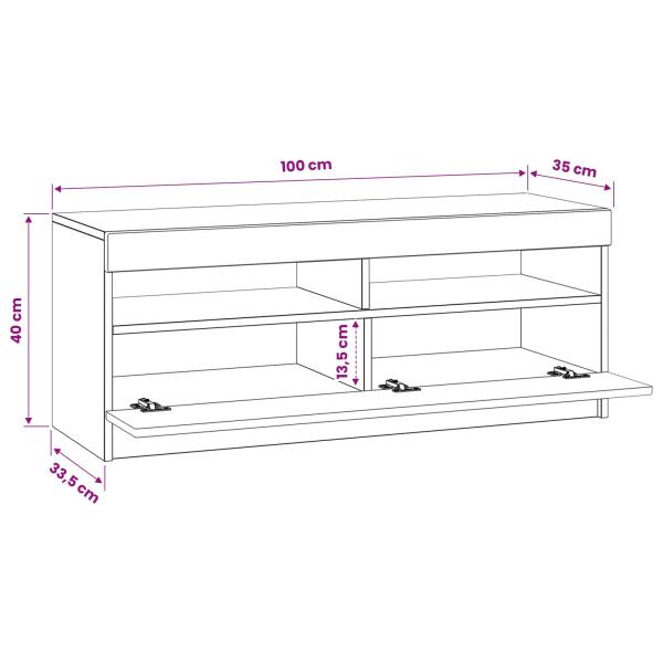 LED-TV-Schrank Betongrau Holzwerkstoff