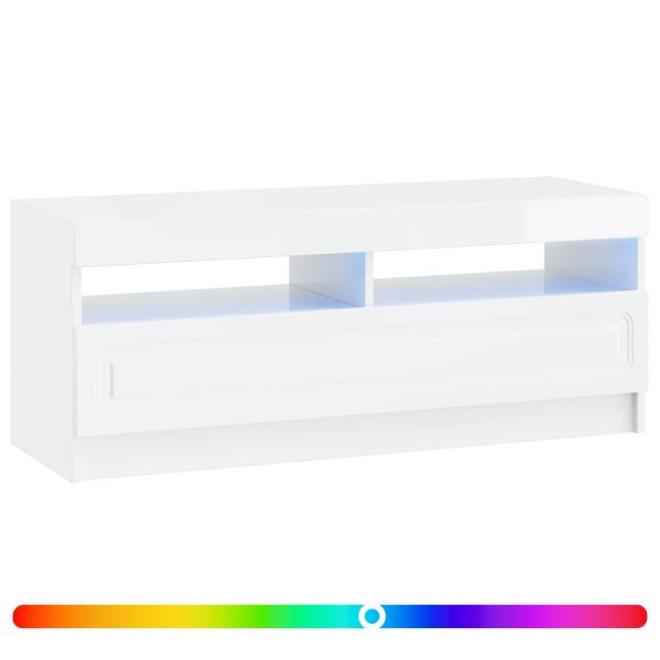 LED-TV-Schrank Hochglanz Weiß Holzwerkstoff