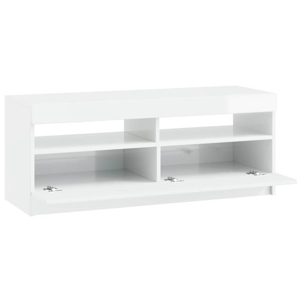 LED-TV-Schrank Hochglanz Weiß Holzwerkstoff
