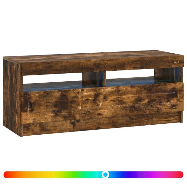 LED-TV-Schrank Raucheiche Holzwerkstoff
