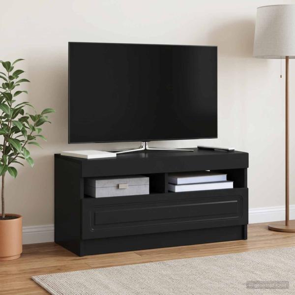 LED-TV-Schrank Schwarz Holzwerkstoff