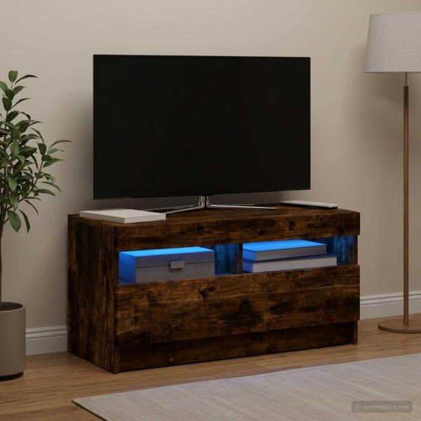 LED-TV-Schrank Raucheiche Holzwerkstoff