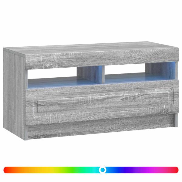 LED-TV-Schrank Sonoma-Grau Holzwerkstoff