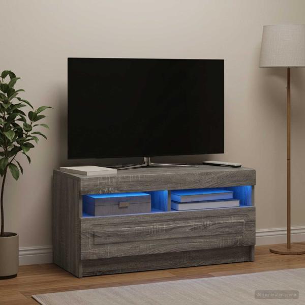 LED-TV-Schrank Sonoma-Grau Holzwerkstoff