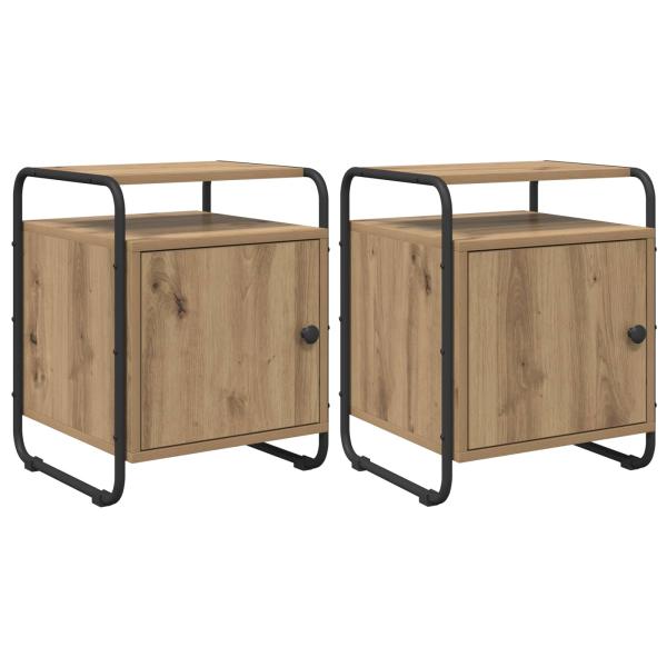 Nachttisch 2 Stk. Artisan-Eiche Holzwerkstoff