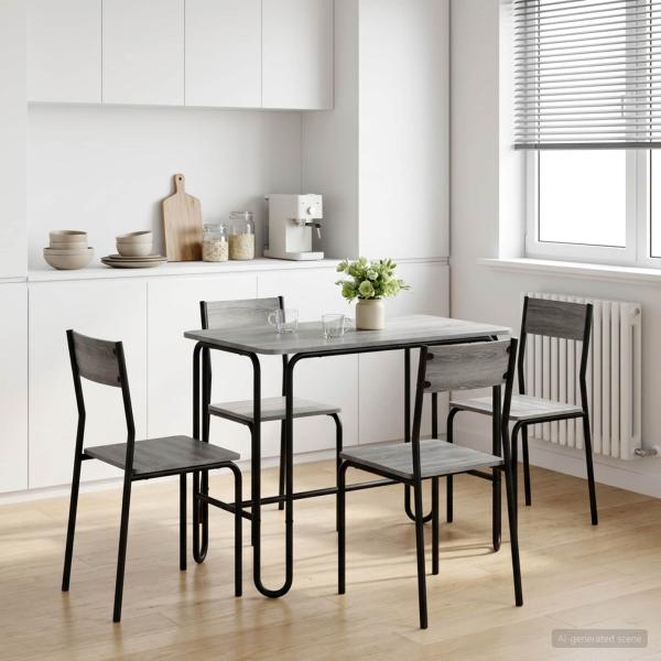 ARDEBO.de - Esstisch 100 x 50 x 75 cm Holzwerkstoff Grau Sonoma