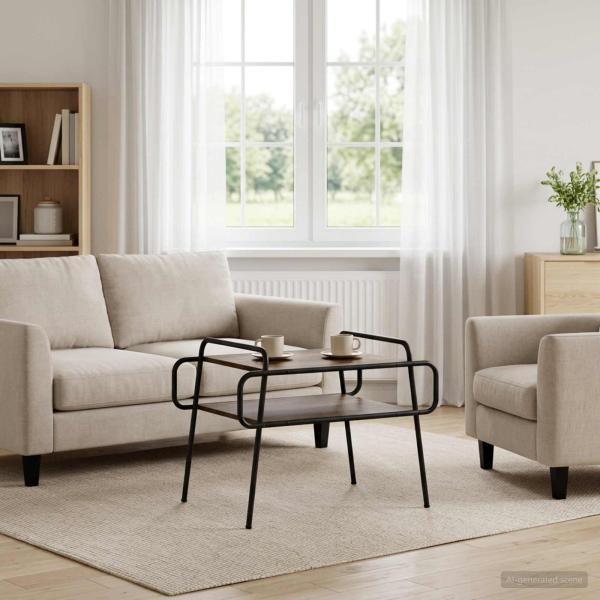 ARDEBO.de - Couchtisch Geräucherte Eiche 70 x 50 x 51 cm Holzwerkstoff