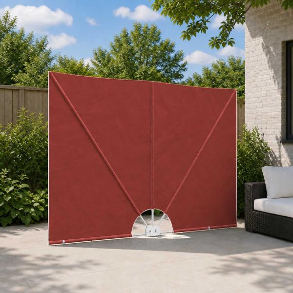ARDEBO.de - Faltbarer Terrassen-Seitenfächer Terracotta-Rot 300×150 cm