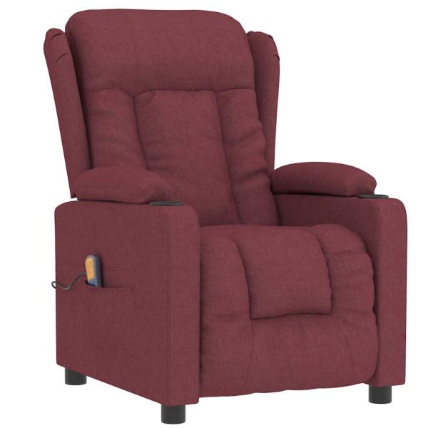 Massagesessel Weinrot Stoff
