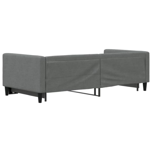 Tagesbett Ausziehbar Dunkelgrau 100x190 cm Stoff
