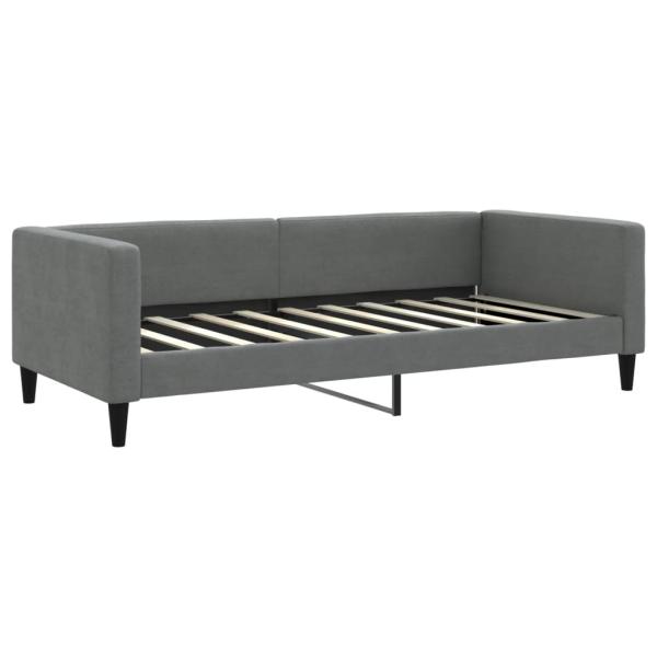 Tagesbett Ausziehbar Dunkelgrau 100x190 cm Stoff