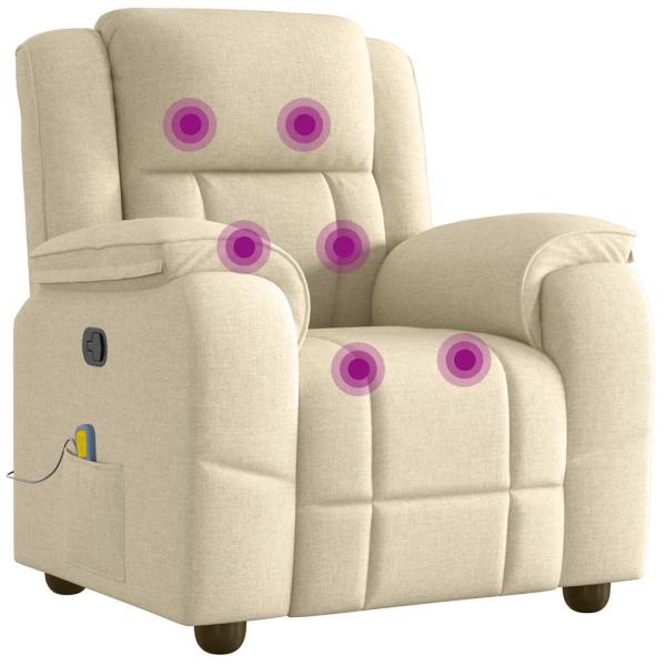 Massagesessel Creme Stoff