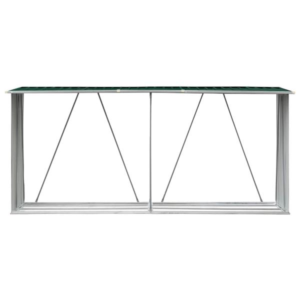 Brennholzlager Verzinkter Stahl 330x84x152 cm Grün