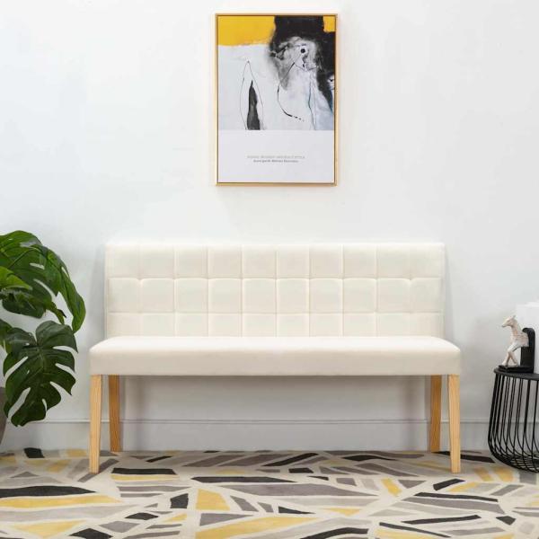 ARDEBO.de - Bank 140 cm Creme Samt