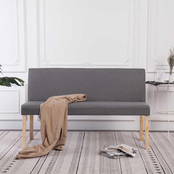 ARDEBO.de - Sitzbank 139,5 cm Hellgrau Polyester