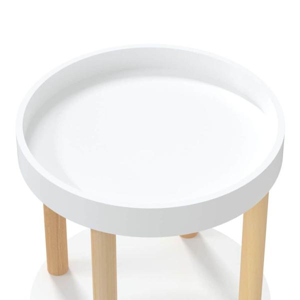 Servierwagen 3 Etagen Weiß 38x38x82cm Holzwerkstoff Kiefernholz