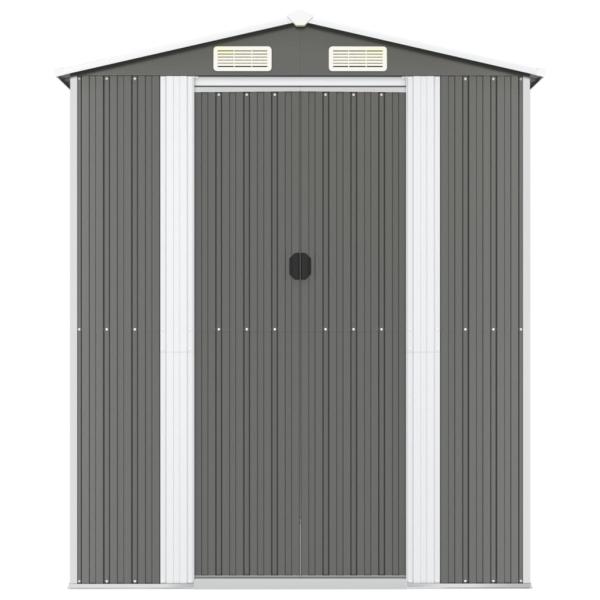 Geräteschuppen Hellgrau 192x357x223 cm Verzinkter Stahl