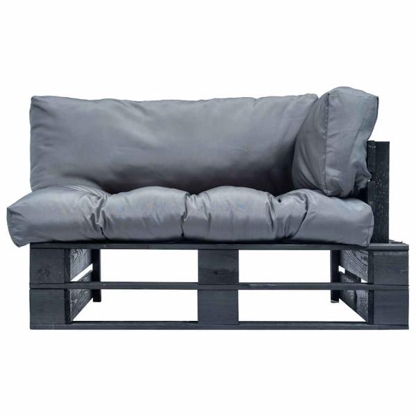 Outdoor-Sofa Paletten mit Kissen in Grau Kiefernholz