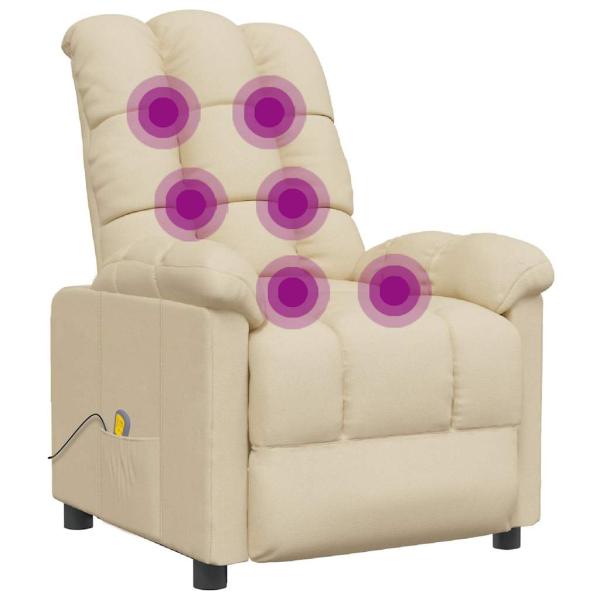 Massagesessel Creme Stoff