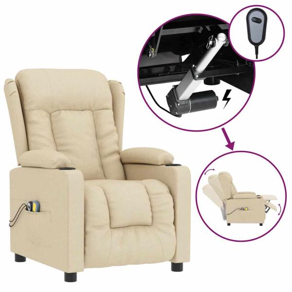 Massagesessel Elektrisch Creme Stoff