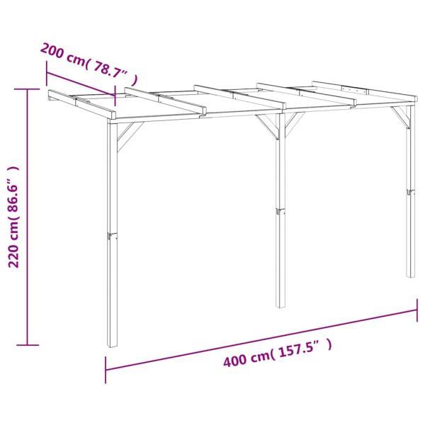 Terrassen-Pergola 2x4x2,2 m Holz