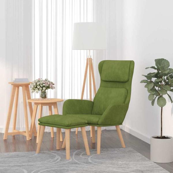 ARDEBO.de - Relaxsessel mit Hocker Hellgrün Samt