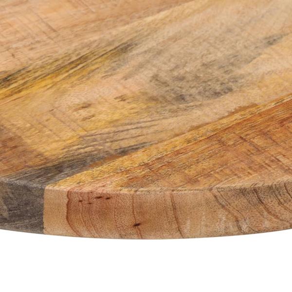 Tischplatte Ø 40x3,8 cm Rund Raues Massives Mangoholz
