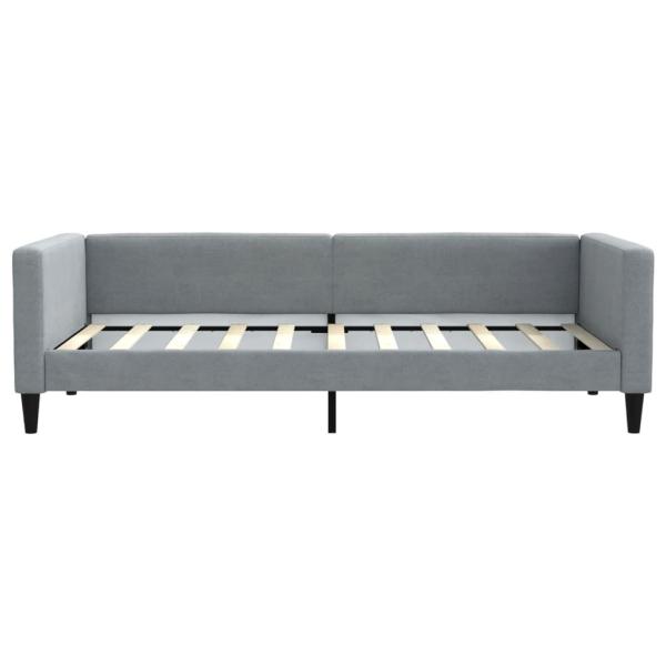 Tagesbett Ausziehbar mit Schubladen Hellgrau 100x190 cm Stoff