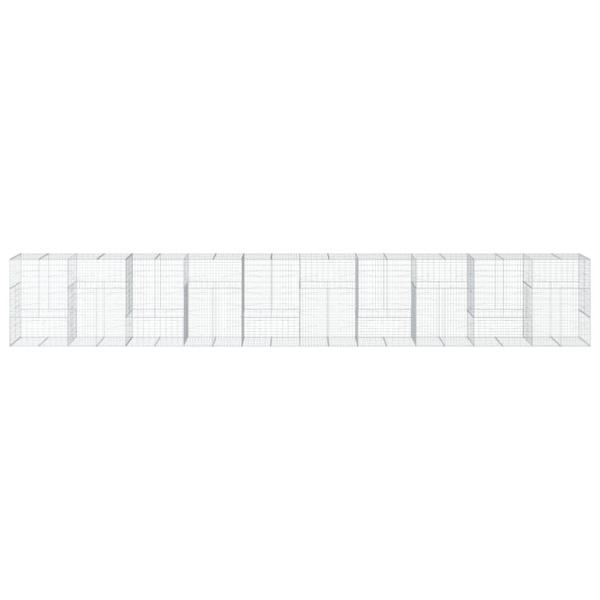 Gabione mit Deckel 1000x100x150 cm Verzinktes Eisen