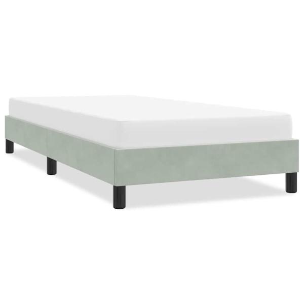ARDEBO.de - Bettgestell ohne Matratze Hellgrau 90x220 cm Samt