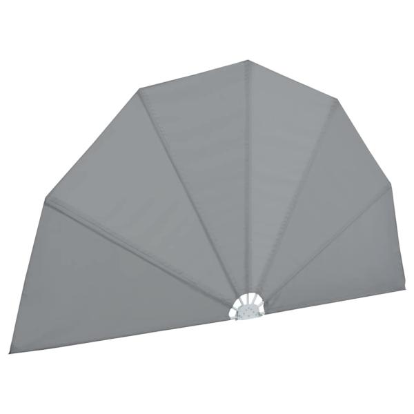 Faltbarer Terrassen-Seitenfächer Grau 160 cm