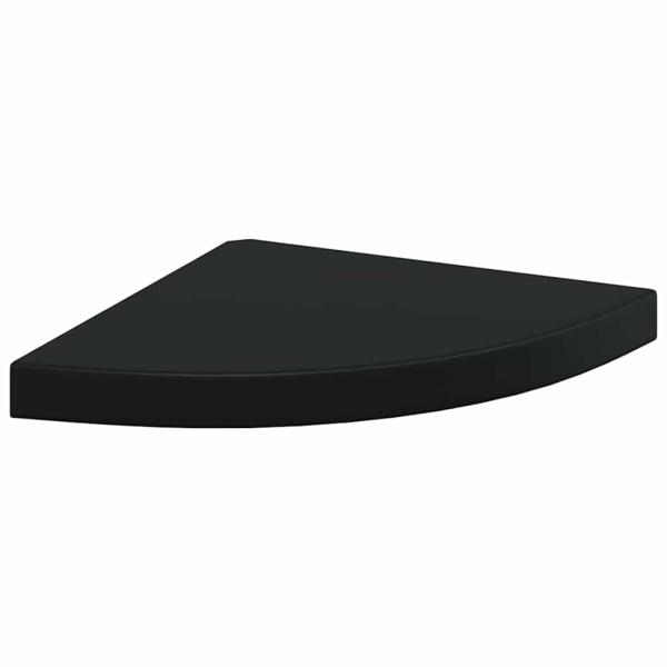 Eck-Schweberegale 4 Stk. Schwarz 35x35x3,8 cm MDF