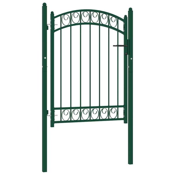 ARDEBO.de - Hekpoort EMMEN met gebogen bovenzijde staal 100x98,5 cm groen