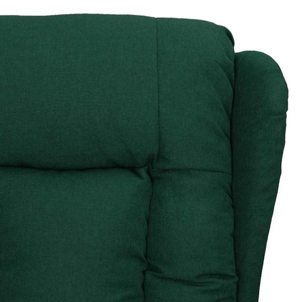 Elektrischer Massagesessel Dunkelgrün Stoff