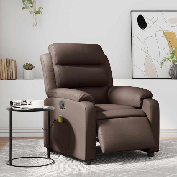 ARDEBO.de - Massagesessel Elektrisch Braun Kunstleder