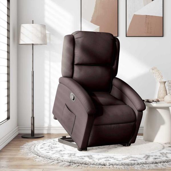 ARDEBO.de - Relaxsessel mit Aufstehhilfe Dunkelbraun Stoff