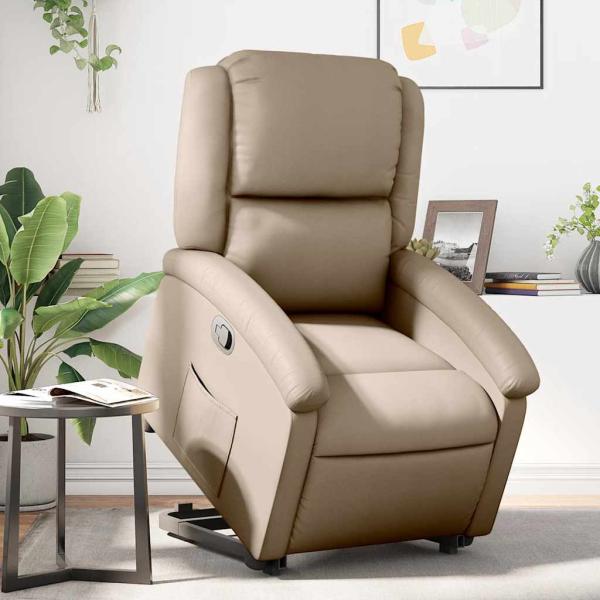 ARDEBO.de - Relaxsessel mit Aufstehhilfe Cappuccino Kunstleder