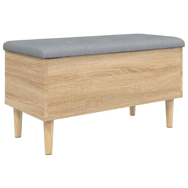 Sitzbank mit Stauraum Sonoma-Eiche 82x42x46 cm Holzwerkstoff