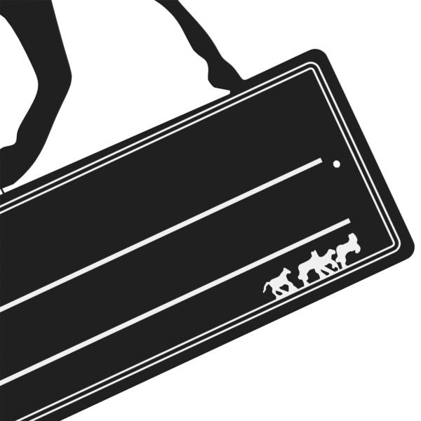 Namensschild für Pferdebox Schwarz Stahl
