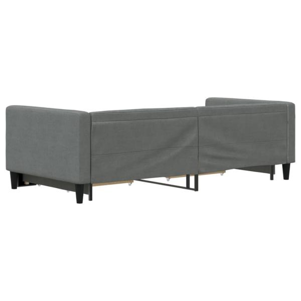 Tagesbett Ausziehbar mit Schubladen Dunkelgrau 100x190 cm Stoff